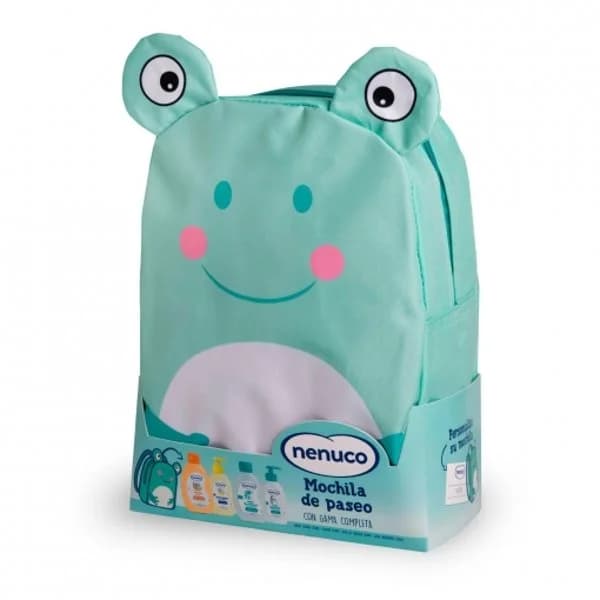 Mochila rana multiproductos para bebé Nenuco: agua de colonia 200 ml, champú 200 ml, jabón líquido 200 ml y leche hidratante 200 ml - 1 ud - Imagen del producto en Findit
