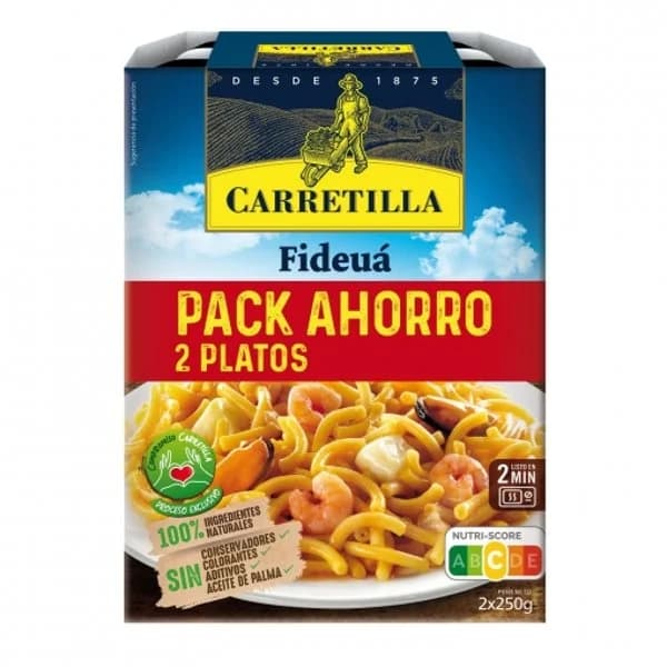 Fideuá Carretilla sin aceite de palma pack de 2 unidades de 250 g. - 0.5 kg - Imagen del producto en Findit