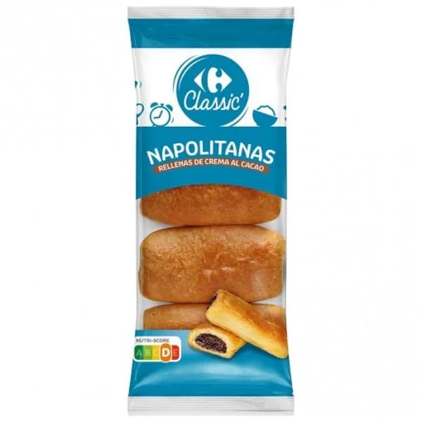 Napolitanas rellenas de chocolate Classic' Carrefour 320 g. - 0.32 kg - Imagen del producto en Findit