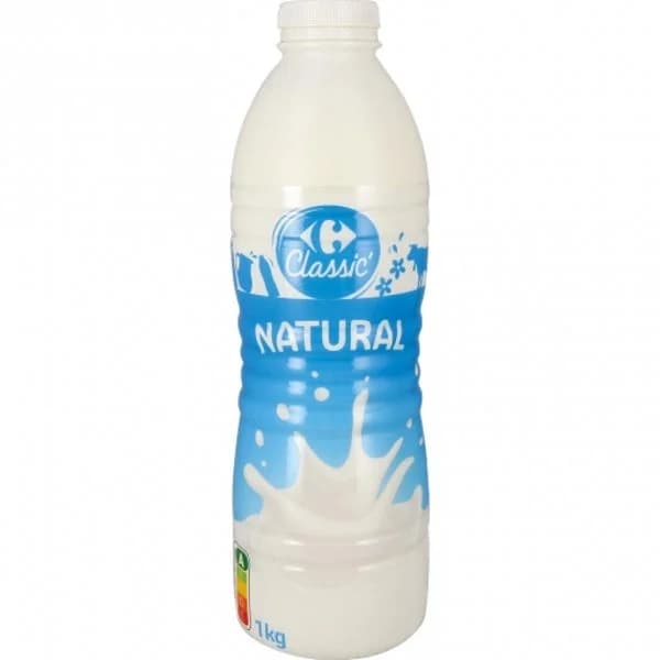 Yogur líquido natural Carrefour Classic 1 kg. - 1 kg - Imagen del producto en Findit