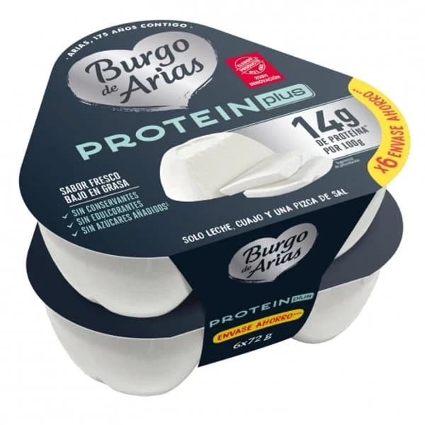 Queso fresco Protein Plus Burgo de Arias pack de 6 unidades de 70 g. - 0.42 kg - Imagen del producto en Findit