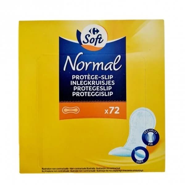 Protegeslip normal Carrefour Soft 72 ud. - 61.67 ud - Imagen del producto en Findit