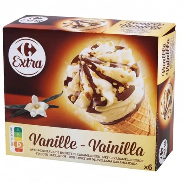 Conos con helado de vainilla Carrefour Extra 6 ud. - 5.98 ud - Imagen del producto en Findit