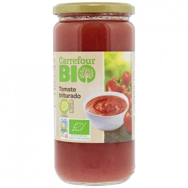 Tomate triturado primera ecológico Carrefour Bio sin gluten 660 g. - 0.66 kg - Imagen del producto en Findit