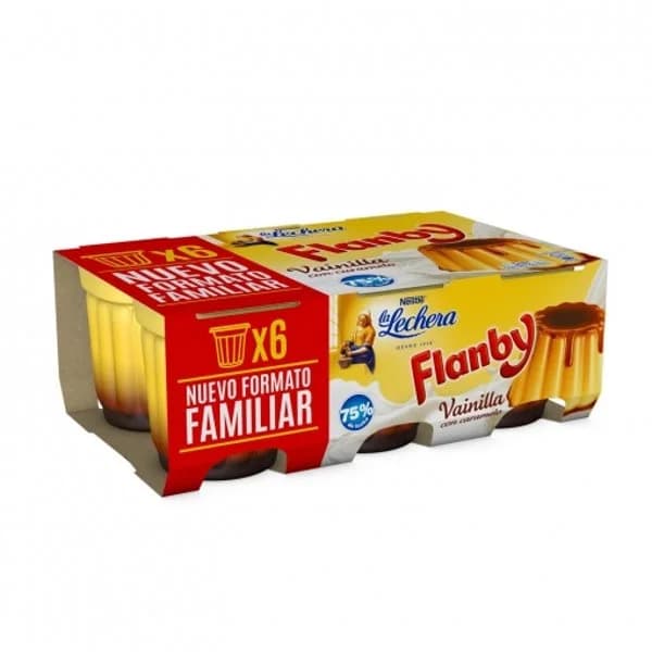 Flan de vainilla con caramelo Nestlé La Lechera pack de 6 unidades de 100 g. - 0.6 kg - Imagen del producto en Findit