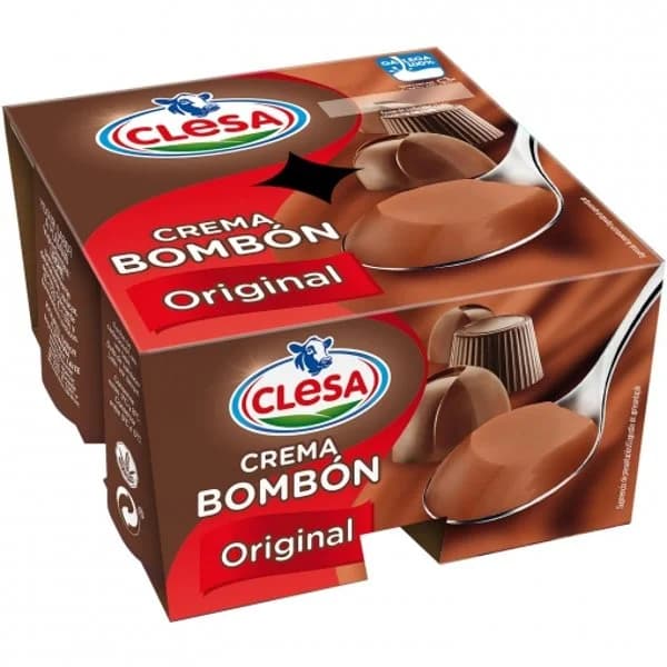 Crema bombón Original Clesa sin gluten pack de 4 unidades de 125 g. - 1 ud - Imagen del producto en Findit