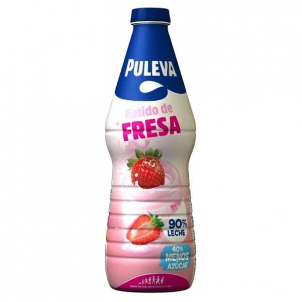 Batido de fresa 40% menos azúcar Puleva sin gluten botella 1 l. - 1 l - Imagen del producto en Findit