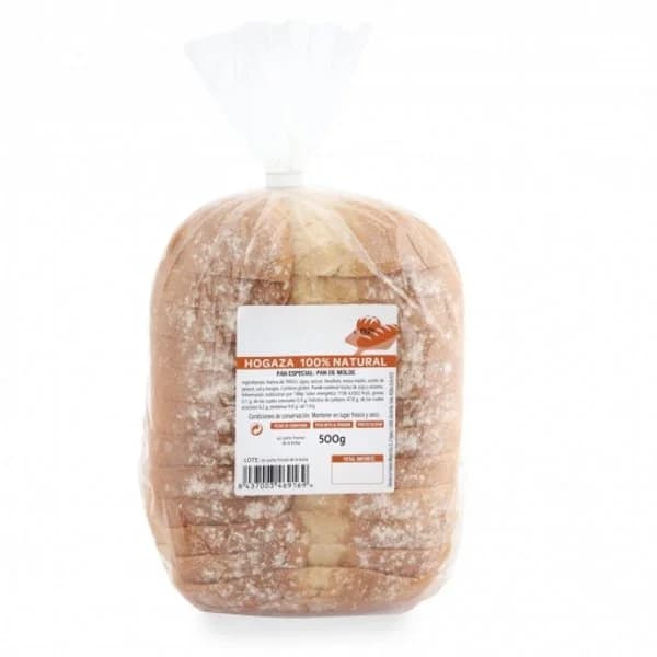 Hogaza de pan natural 100% rebanada 500 g - 0.5 kg - Imagen del producto en Findit