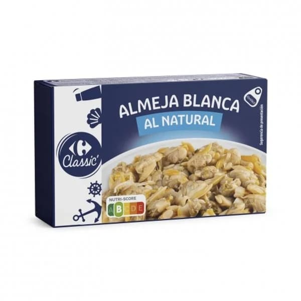 Almeja blanca al natural Classic Carrefour 63 g. - 1 ud - Imagen del producto en Findit