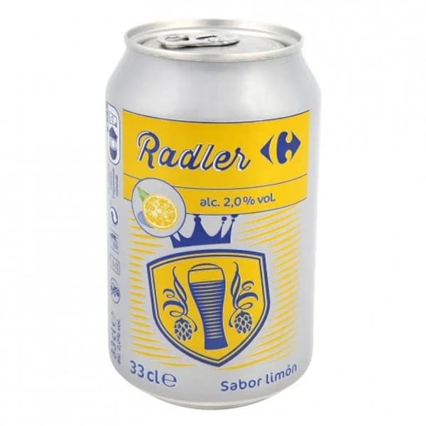 Cerveza Carrefour Radler con limón lata 33 cl - 0.33 l - Imagen del producto en Findit