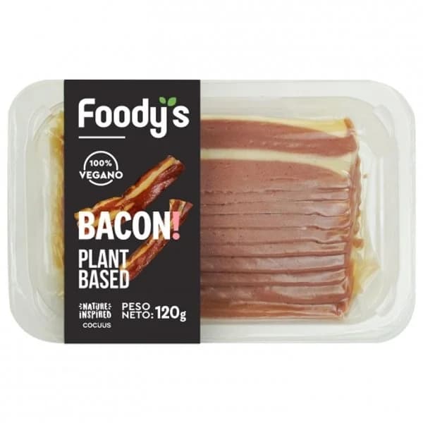Bacon 100% Vegetal en lonchas Foodys 120 g - 0.12 kg - Imagen del producto en Findit