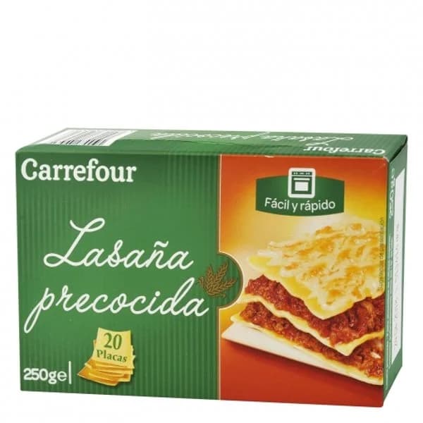 Placas para lasaña precocidas Carrefour 250 g. - 0.25 kg - Imagen del producto en Findit