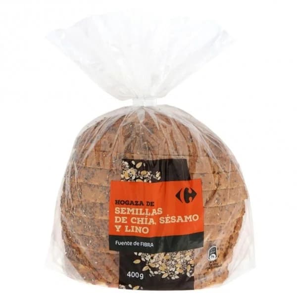 Pan de hogaza de semillas de chía, sésamo y lino Carrefour 400 g. - 0.4 kg - Imagen del producto en Findit