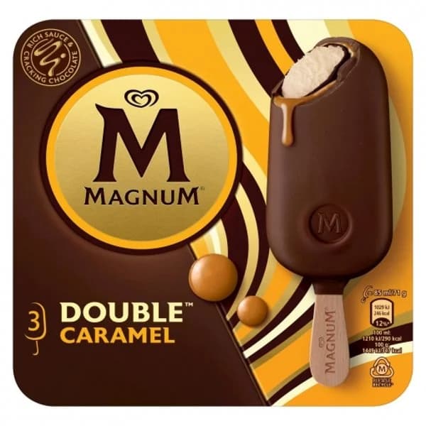 Bombón helado caramelo Double Magnum 3 ud. - 1 ud - Imagen del producto en Findit