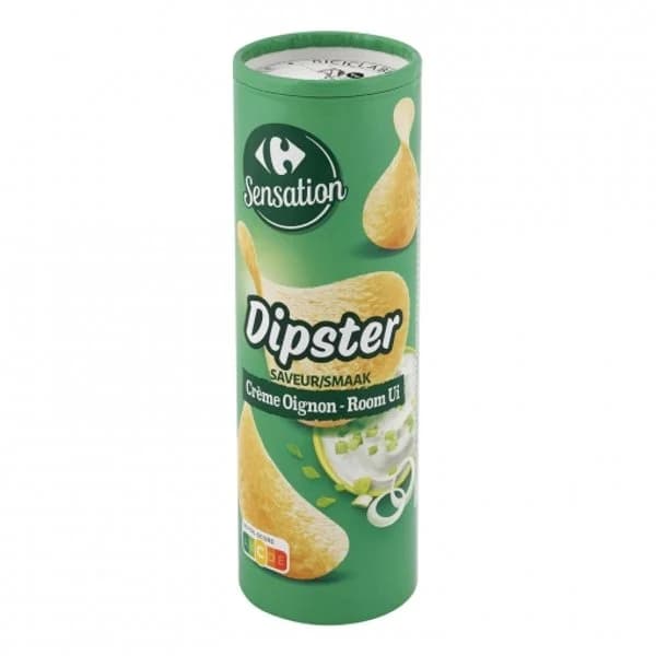Aperitivo de patata sabor crema agria y cebolla Dipster Carrefour 175 g. - 0.17 kg - Imagen del producto en Findit