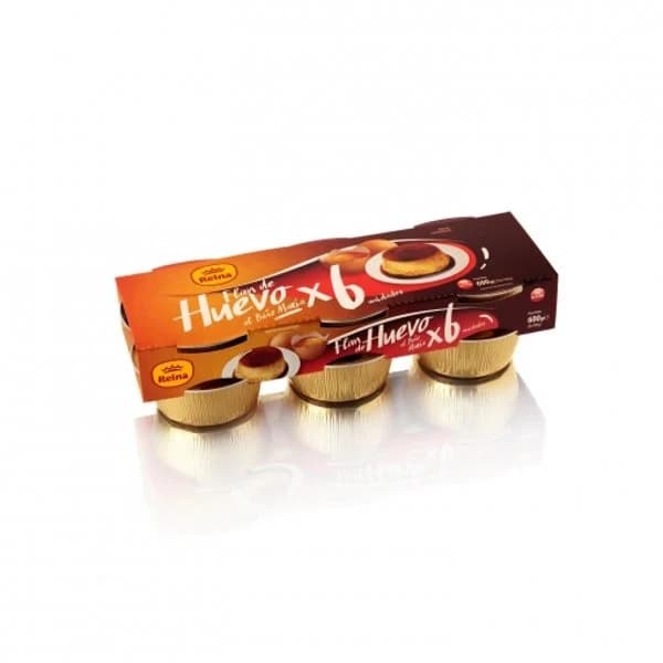 Flan de huevo al baño María Reina sin gluten pack de 6 unidades de 100 g. - 0.6 kg - Imagen del producto en Findit