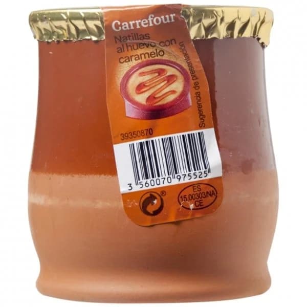 Natillas al huevo con caramelo Carrefour sin gluten 140 g. - 0.14 kg - Imagen del producto en Findit
