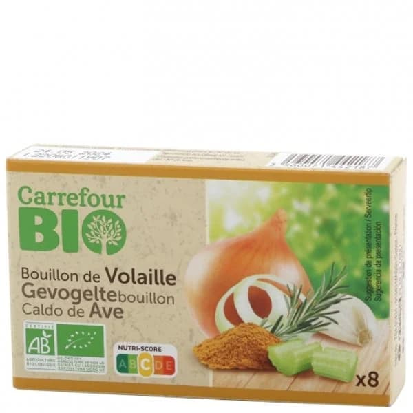 Caldo de ave ecológico Carrefour Bio 8 pastillas - 0.09 kg - Imagen del producto en Findit