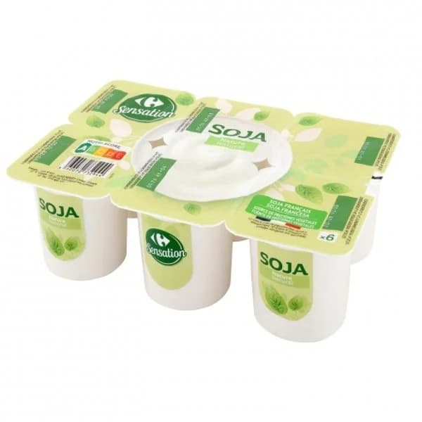 Postre de soja natural Carrefour Sensation pack de 6 unidades de 100 g. - 0.6 kg - Imagen del producto en Findit