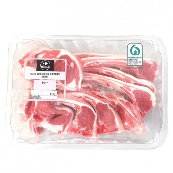 Chuleteado de cordero mixto familiar Carrefour El Mercado 450 g aprox - 0.45 kg - Imagen del producto en Findit