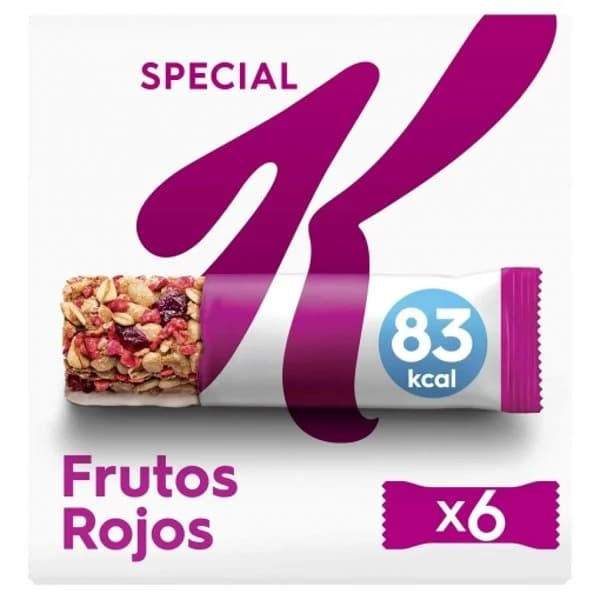 Barritas de cereales con frutas rojas Special K Kellogg's 6 unidades de 21,5 g. - 0.13 kg - Imagen del producto en Findit