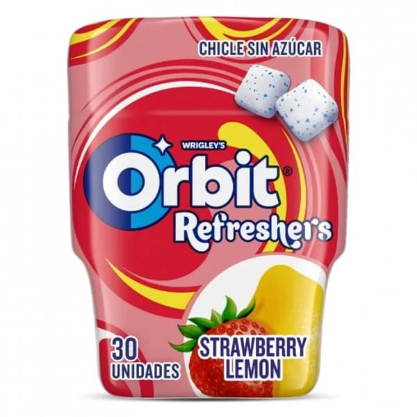 Chicles sabor fresa y limón Orbit Refreshers sin azúcar 90 g. - 0.9 ud - Imagen del producto en Findit