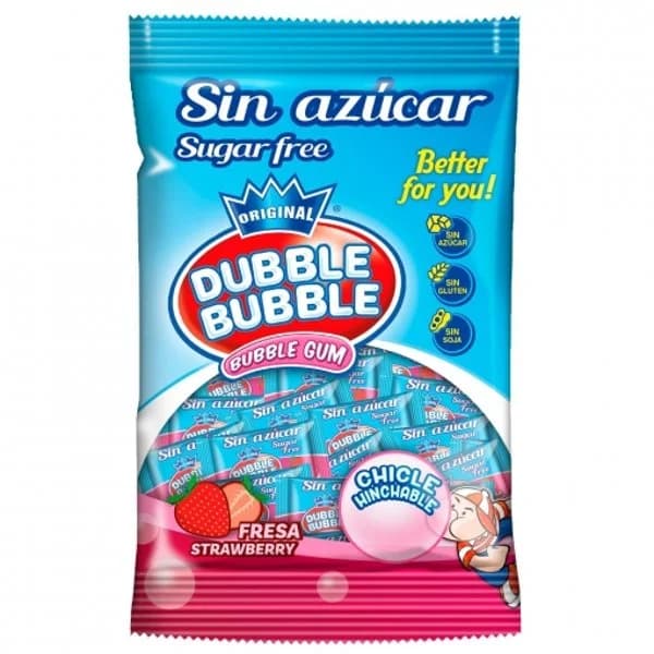 Chicle sabor fresa Dubble Bubble sin gluten y sin azúcar 85 g. - 0.09 kg - Imagen del producto en Findit