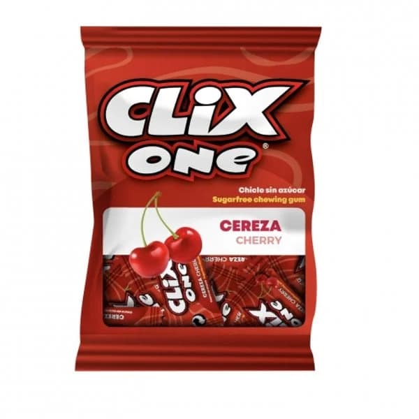 Chicles cereza sin azúcar Clix One sin gluten 50 g. - 0.05 kg - Imagen del producto en Findit