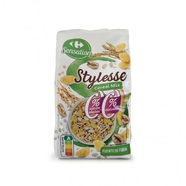 Mix de cereales y copos de maíz 0%  Carrefour Sensation sin azúcar añadido 375 g. - 0.38 kg - Imagen del producto en Findit