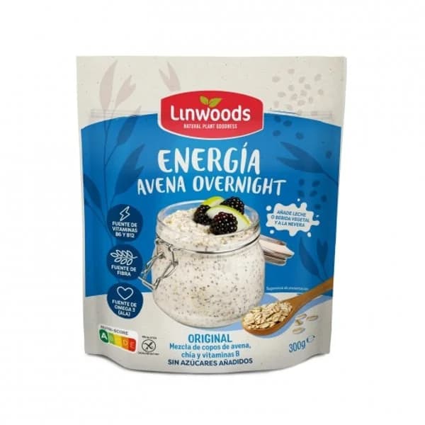 Copos de avena y chía con vitaminas B Original Linwoods sin gluten y sin azúcar añadido doy pack 300 g. - 0.3 kg - Imagen del producto en Findit