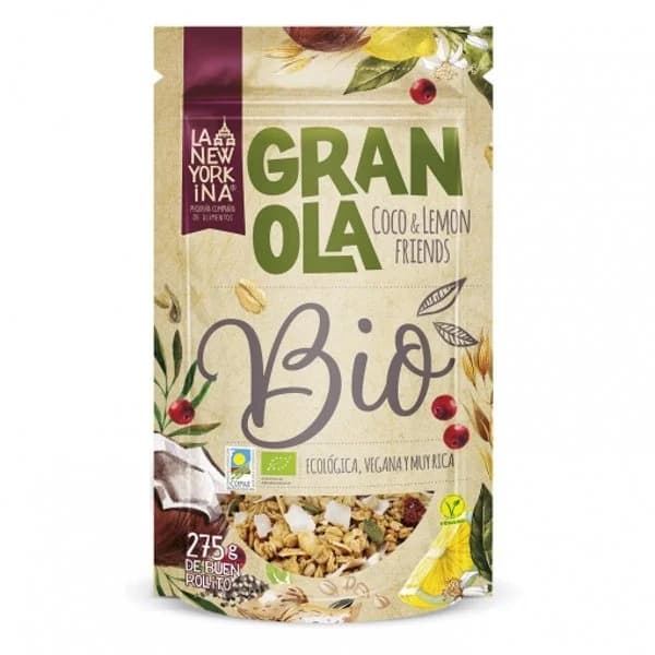 Cereales granola con coco y limón ecológicos La Newyorkina doypack 275 g. - 0.27 l - Imagen del producto en Findit