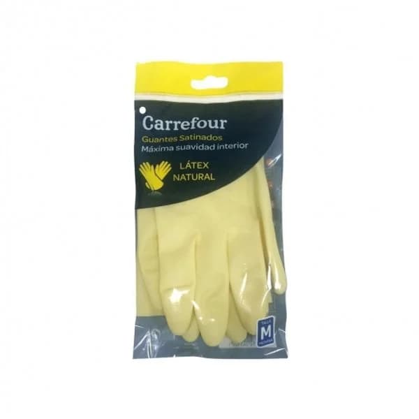 Guante Satinado de Látex CARREFOUR  M 2 ud - Amarillo - 1 ud - Imagen del producto en Findit
