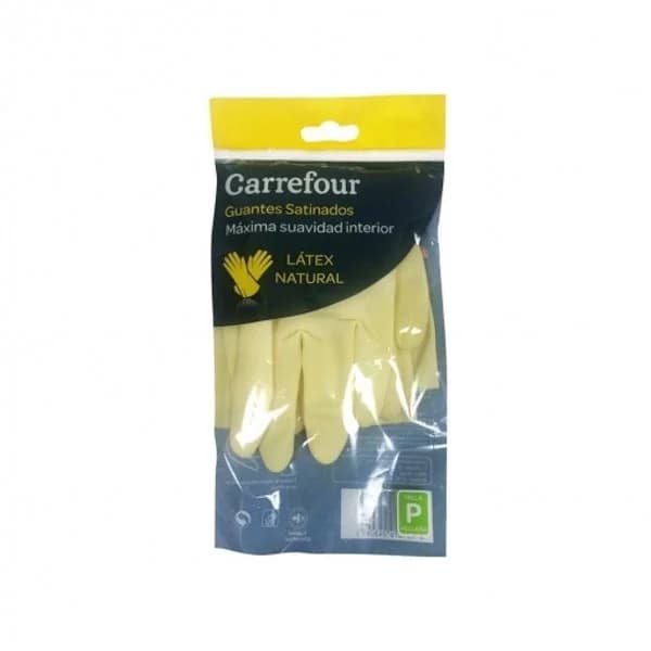 2 Guantes satinados de Látex Carrefour  P - Amarillo - 1 ud - Imagen del producto en Findit