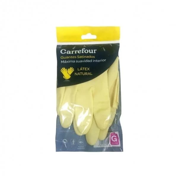 2 Guantes satinados de Látex Carrefour  G - Amarillo - 1 ud - Imagen del producto en Findit