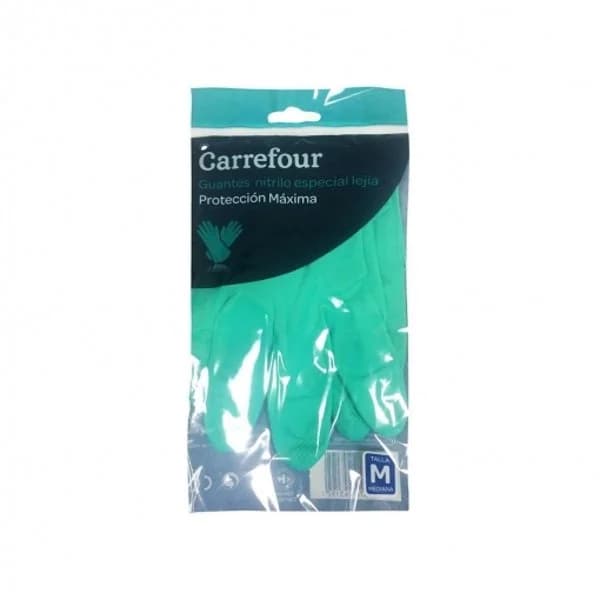 2 Guantes especial lejía de Nitrilo Carrefour  M - Verde - 1 ud - Imagen del producto en Findit