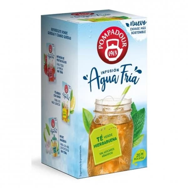 Té verde hierbabuena en bolsitas Agua Fría Pompadour 20 ud. - 19.93 ud - Imagen del producto en Findit