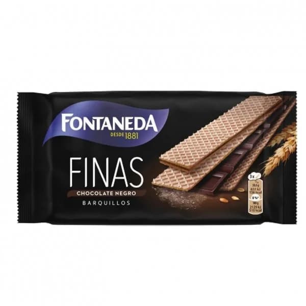 Galletas de barquillo con chocolate negro 92 g - 0.09 kg - Imagen del producto en Findit