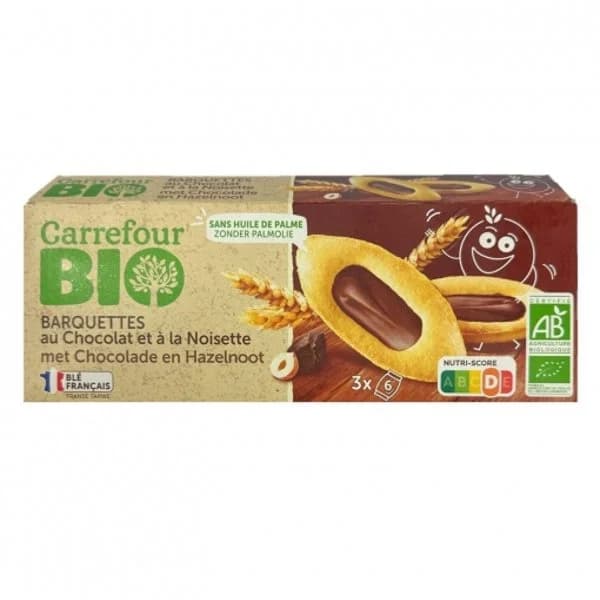 Galletas barquette con chocolate ecológicas Carrefour Bio 120 g. - 0.12 kg - Imagen del producto en Findit
