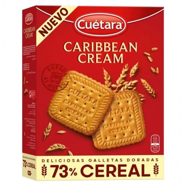 Galletas doradas 73% cereal Caribbean Cream Cuetara 680 g. - 0.68 kg - Imagen del producto en Findit