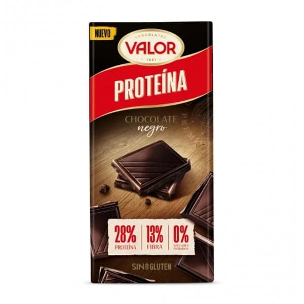 Chocolate negro alto en proteínas Valor sin gluten 90 g. - 1 ud - Imagen del producto en Findit