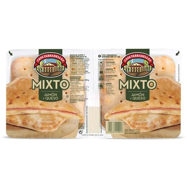 Sándwich mixto de jamón y queso Casa Tarradellas bandeja 240 g - 0.24 ud - Imagen del producto en Findit