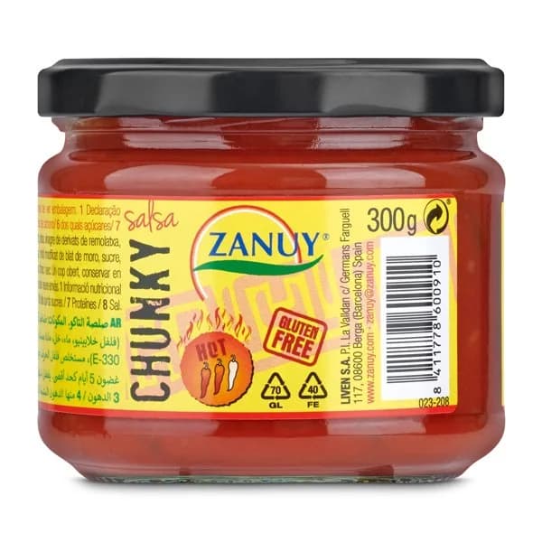 Salsa chunky Zanuy frasco 300 g - 0.3 ud - Imagen del producto en Findit