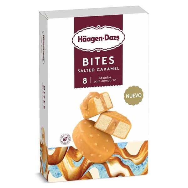 Helado bombón de caramelo salado 8 unidades Haagen Dazs Bites caja 96 g - 1 ud - Imagen del producto en Findit