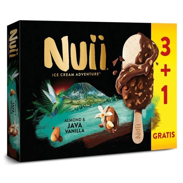 Helado bombón vainilla con almendras Nuii estuche 268 g - 1 ud - Imagen del producto en Findit