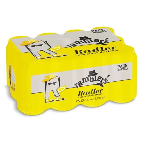 Cerveza radler con zumo de limón Ramblers de Dia pack 12 x 33 cl - 3.97 l - Imagen del producto en Findit