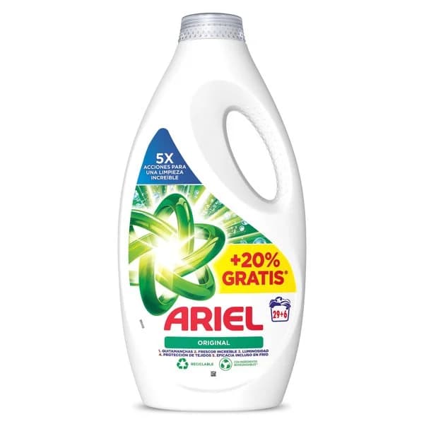 Detergente máquina líquido original Ariel botella 35 lavados - 29.14 ud - Imagen del producto en Findit