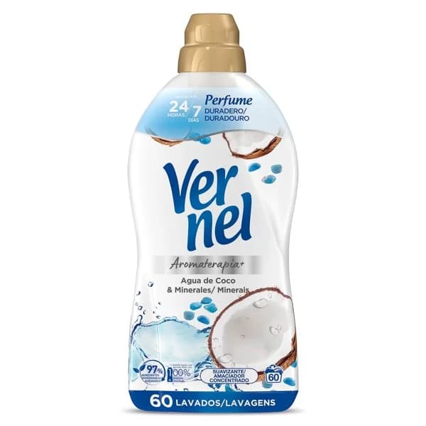 Suavizante concentrado aromaterapia coco Vernel botella 60 lavados - 1 ud - Imagen del producto en Findit