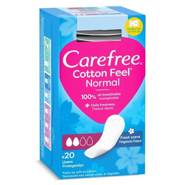Protegeslips normal fresh plegables Carefree caja 20 unidades - 21.29 ud - Imagen del producto en Findit