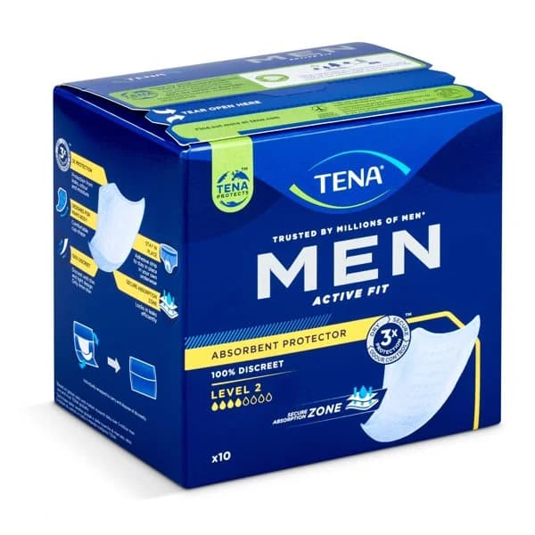 Compresas para la incontinencia level 2 Tena Men Discreet caja 10 unidades - 9.98 ud - Imagen del producto en Findit