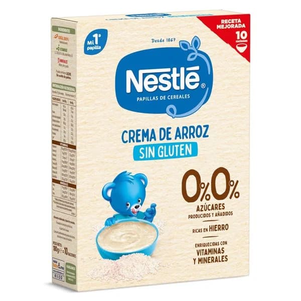 Papilla de arroz sin gluten Nestlé caja 180 g - 1 ud - Imagen del producto en Findit